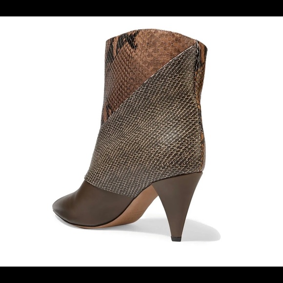 Isabel Marant Latts paneled snake-effect leather ankle boot - Picture 9 of 9